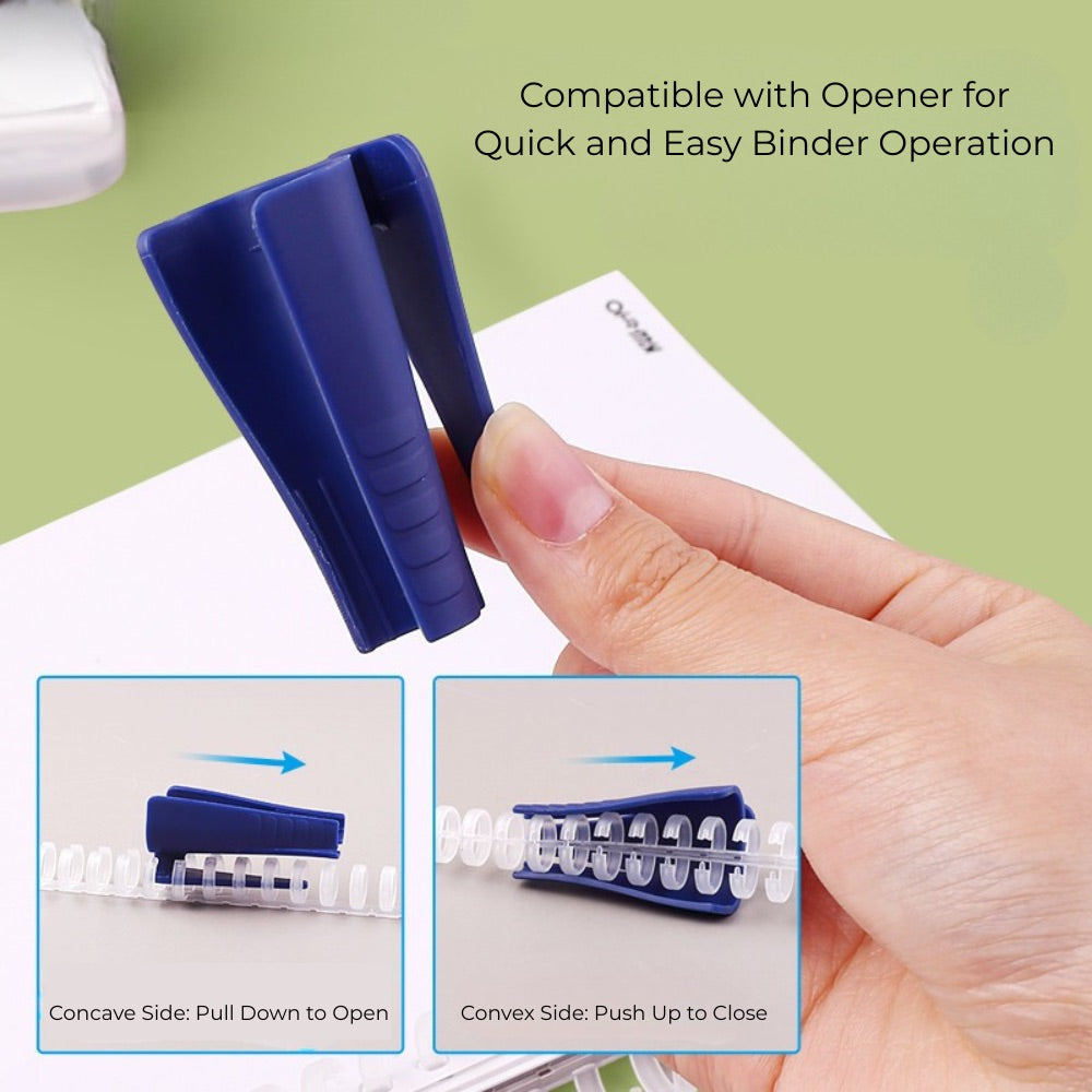 30-Hole Plastic Binding Rings – 12mm/22mm Adjustable Spine for Custom-Sized Documents