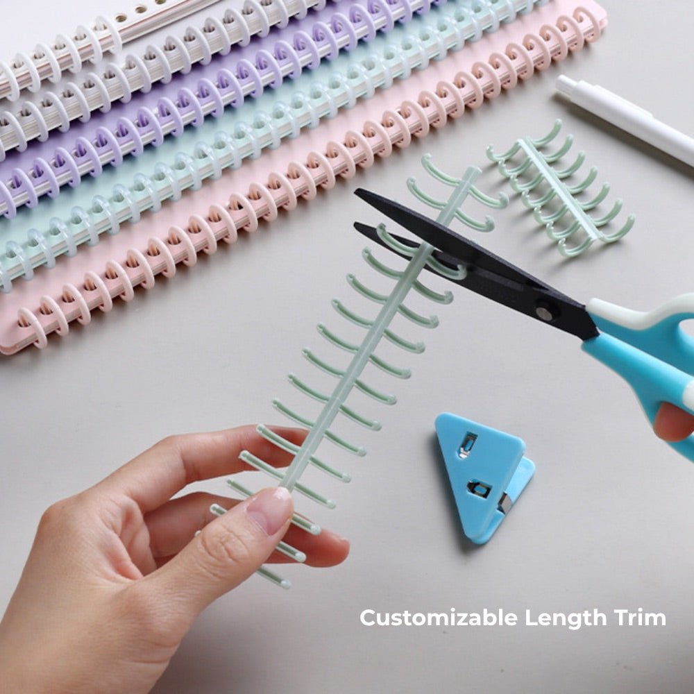 30-Hole Plastic Binding Rings – 12mm/22mm Adjustable Spine for Custom-Sized Documents