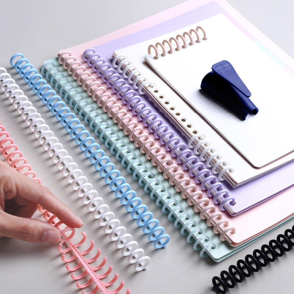 30-Hole Plastic Binding Rings – 12mm/22mm Adjustable Spine for Custom-Sized Documents