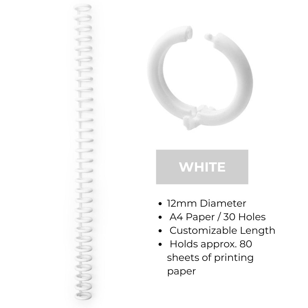 30-Hole Plastic Binding Rings – 12mm/22mm Adjustable Spine for Custom-Sized Documents