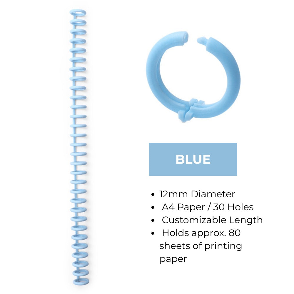 30-Hole Plastic Binding Rings – 12mm/22mm Adjustable Spine for Custom-Sized Documents