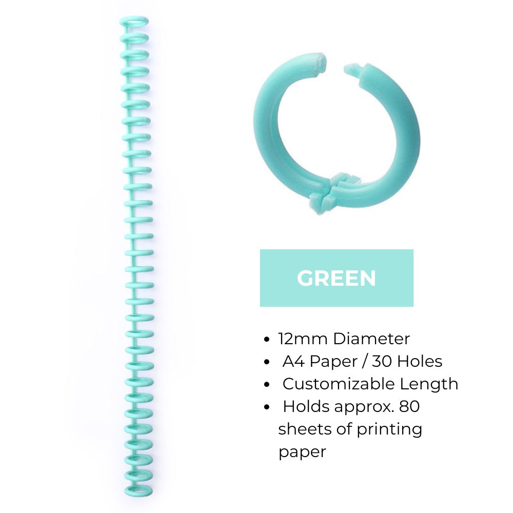 30-Hole Plastic Binding Rings – 12mm/22mm Adjustable Spine for Custom-Sized Documents