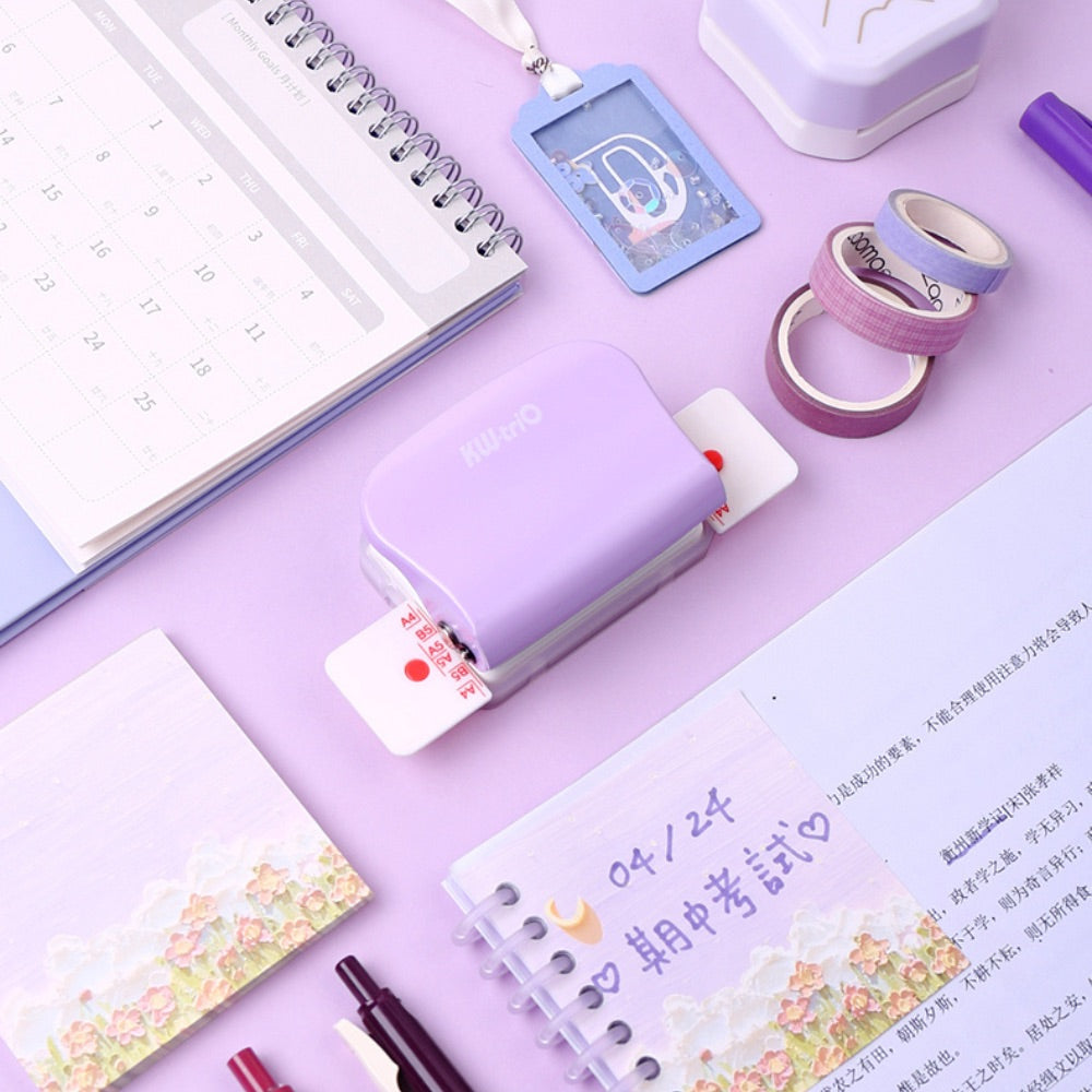 6-Hole Punch – Adjustable Paper Puncher for A4/B5/A5 Loose-Leaf Refills