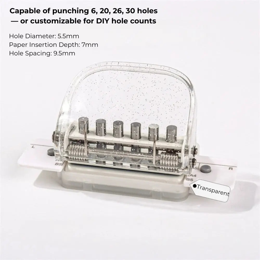 6 Hole Punch – Adjustable Paper Puncher A4 B5 A5 Loose Leaf Refills