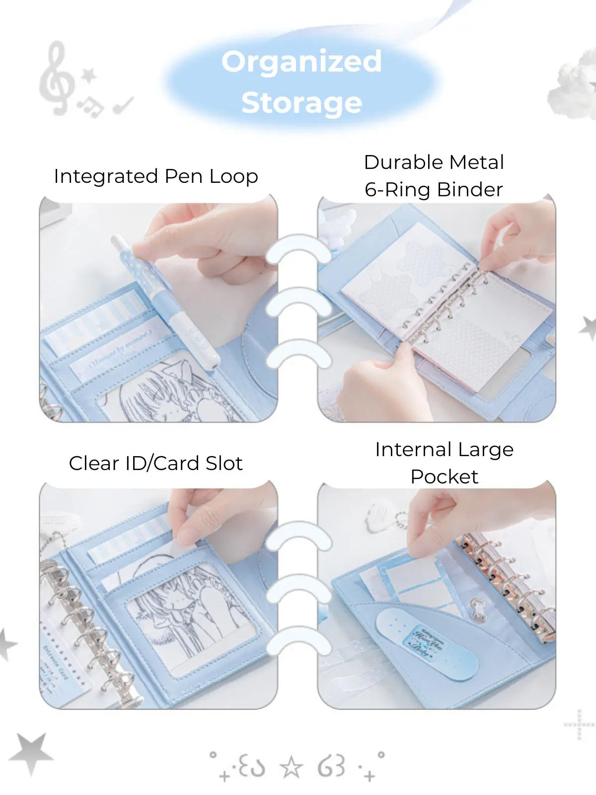 A7 PU Leather Wing Binder ChicChoi