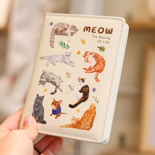 A6 Meow Pocket PU Leather Notebook