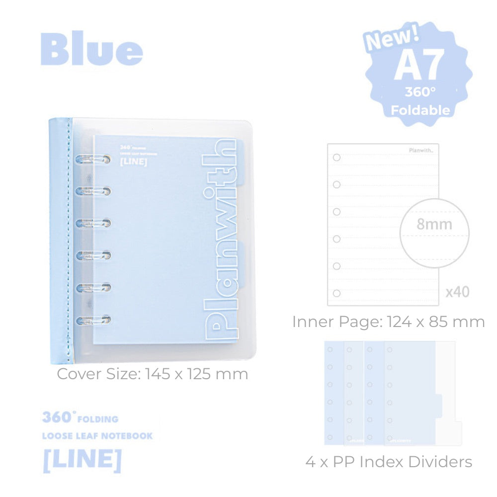A7 Flexible Lay-Flat Refillable Binder