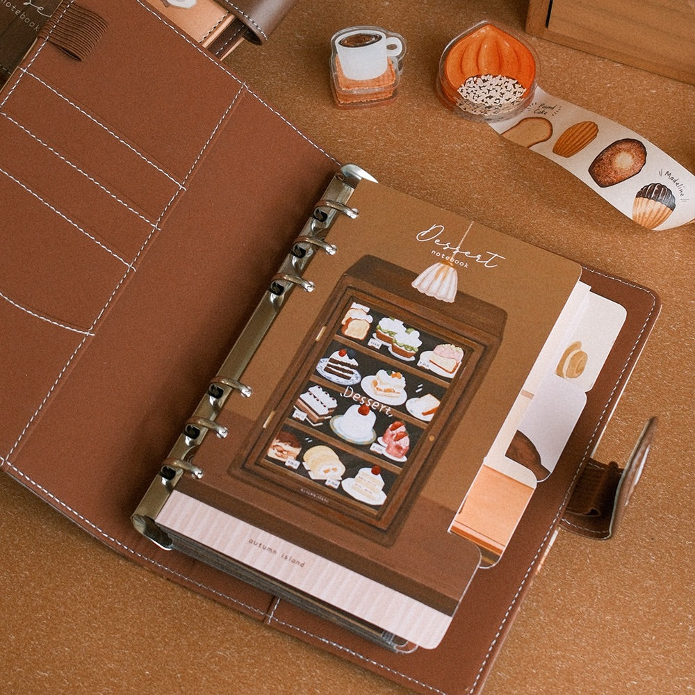 A Cabinet of Desserts A6 PU Leather Loose-Leaf Binder & Paper