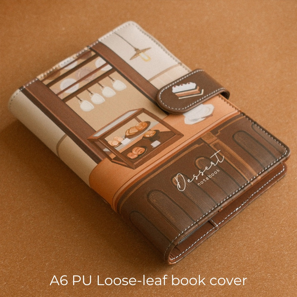 A Cabinet of Desserts A6 PU Leather Loose-Leaf Binder & Paper