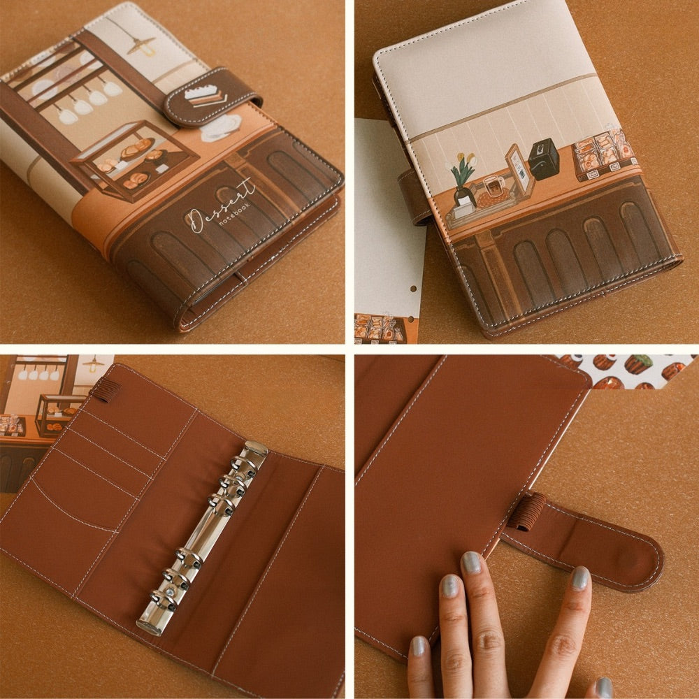 A Cabinet of Desserts A6 PU Leather Loose-Leaf Binder & Paper