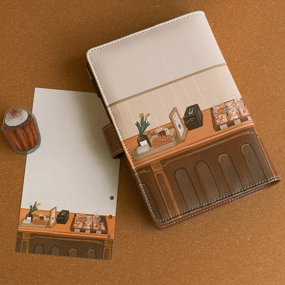 A Cabinet of Desserts A6 PU Leather Loose-Leaf Binder & Paper