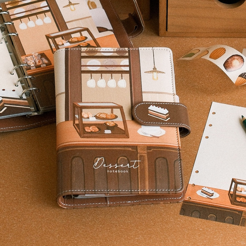 A Cabinet of Desserts A6 PU Leather Loose-Leaf Binder & Paper