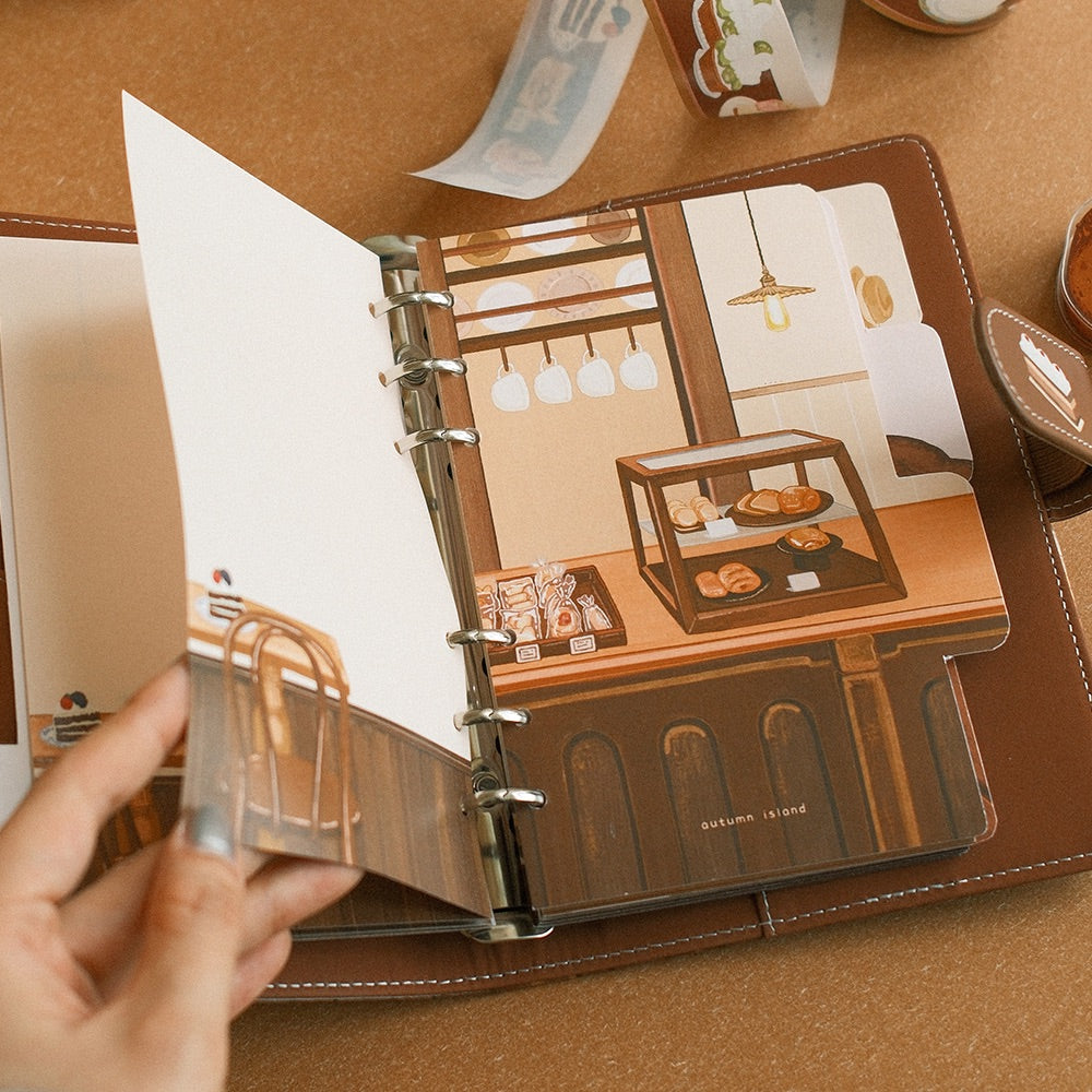 A Cabinet of Desserts A6 PU Leather Loose-Leaf Binder & Paper