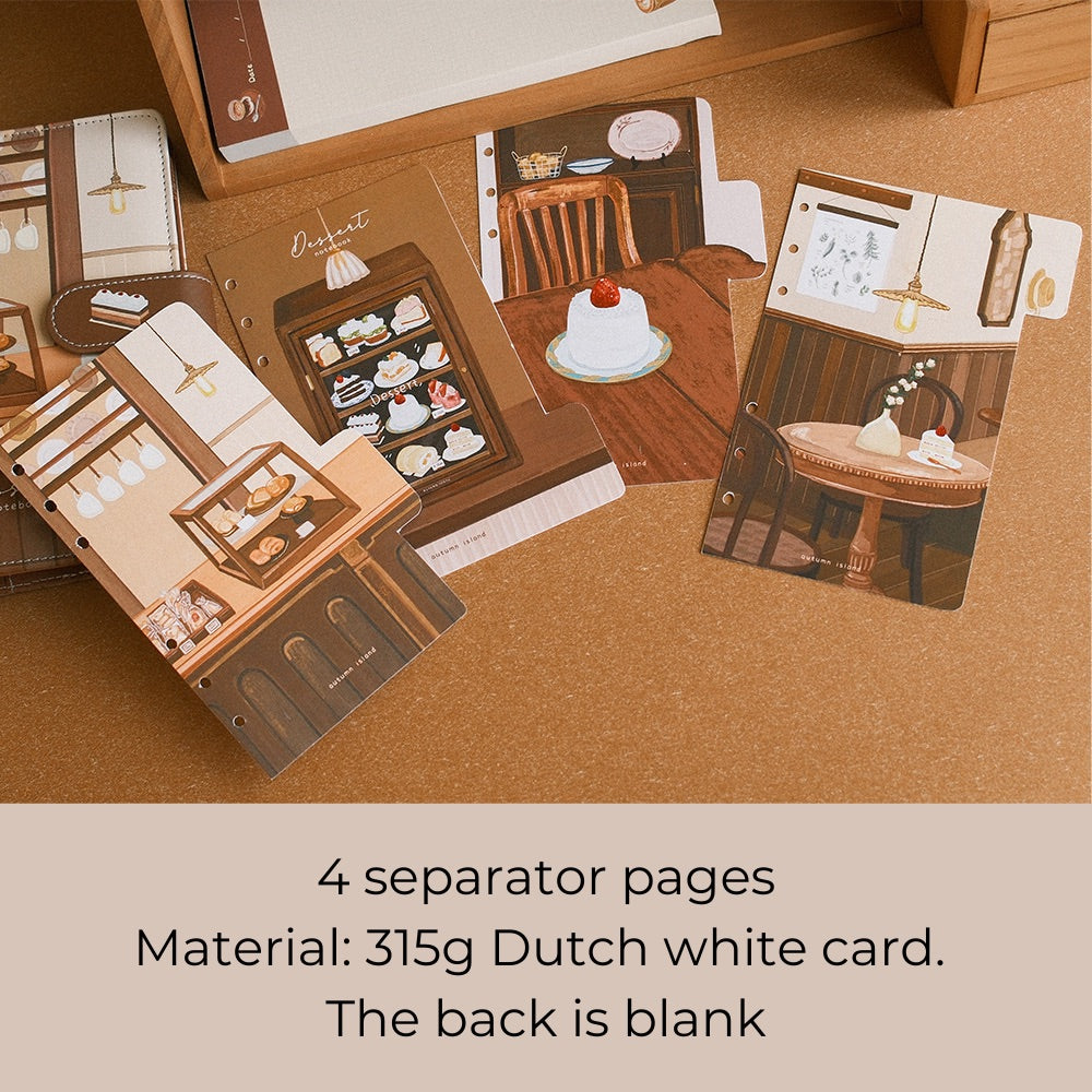 A Cabinet of Desserts A6 PU Leather Loose-Leaf Binder & Paper