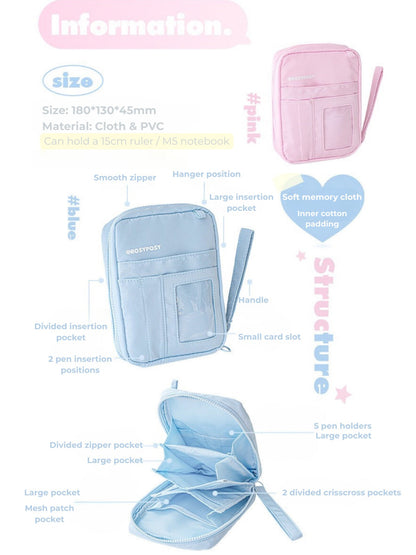 Accordion Multi-Pocket Organizer Pouch – Cute Journal & Stationery Case