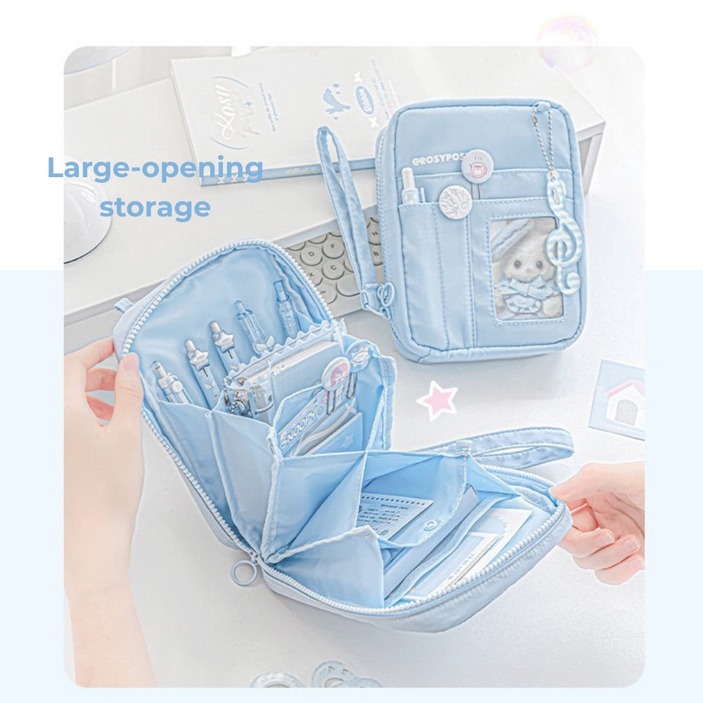 Accordion Multi-Pocket Organizer Pouch – Cute Journal & Stationery Case