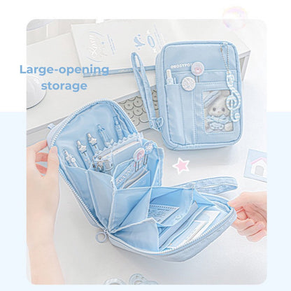 Accordion Multi-Pocket Organizer Pouch – Cute Journal & Stationery Case