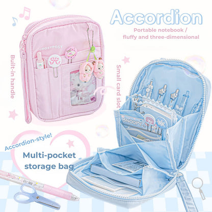 Accordion Multi-Pocket Organizer Pouch – Cute Journal & Stationery Case