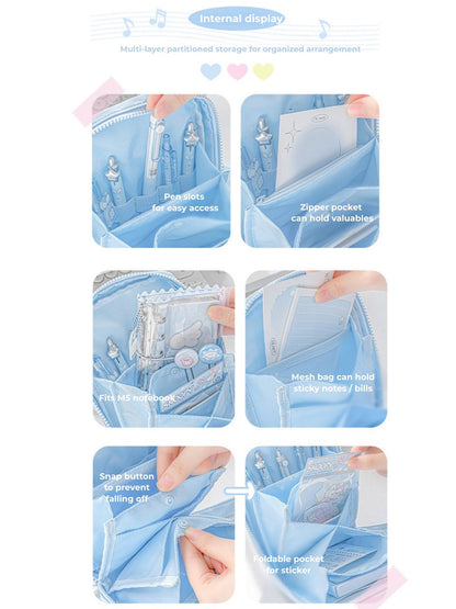 Accordion Multi-Pocket Organizer Pouch – Cute Journal & Stationery Case