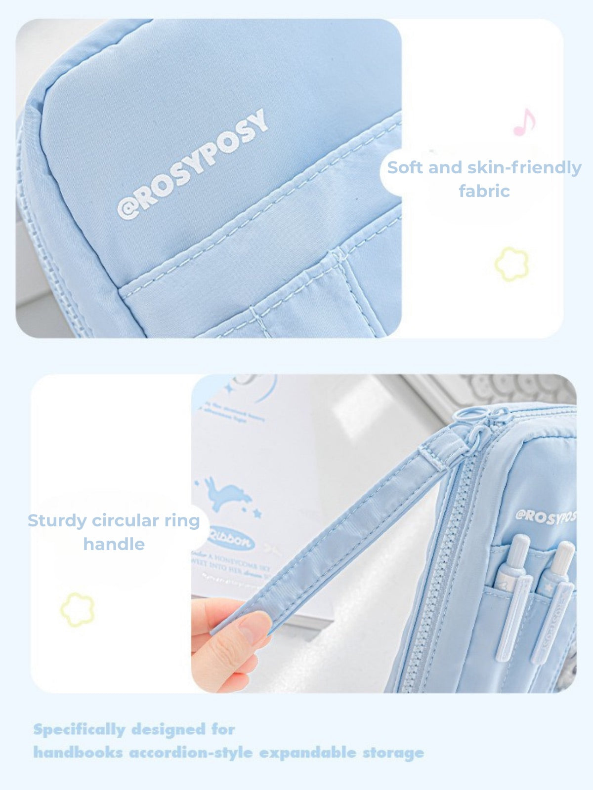 Accordion Multi-Pocket Organizer Pouch – Cute Journal & Stationery Case