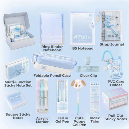 Azure Blue Stationery Gift Set - All-in-One School Supplies