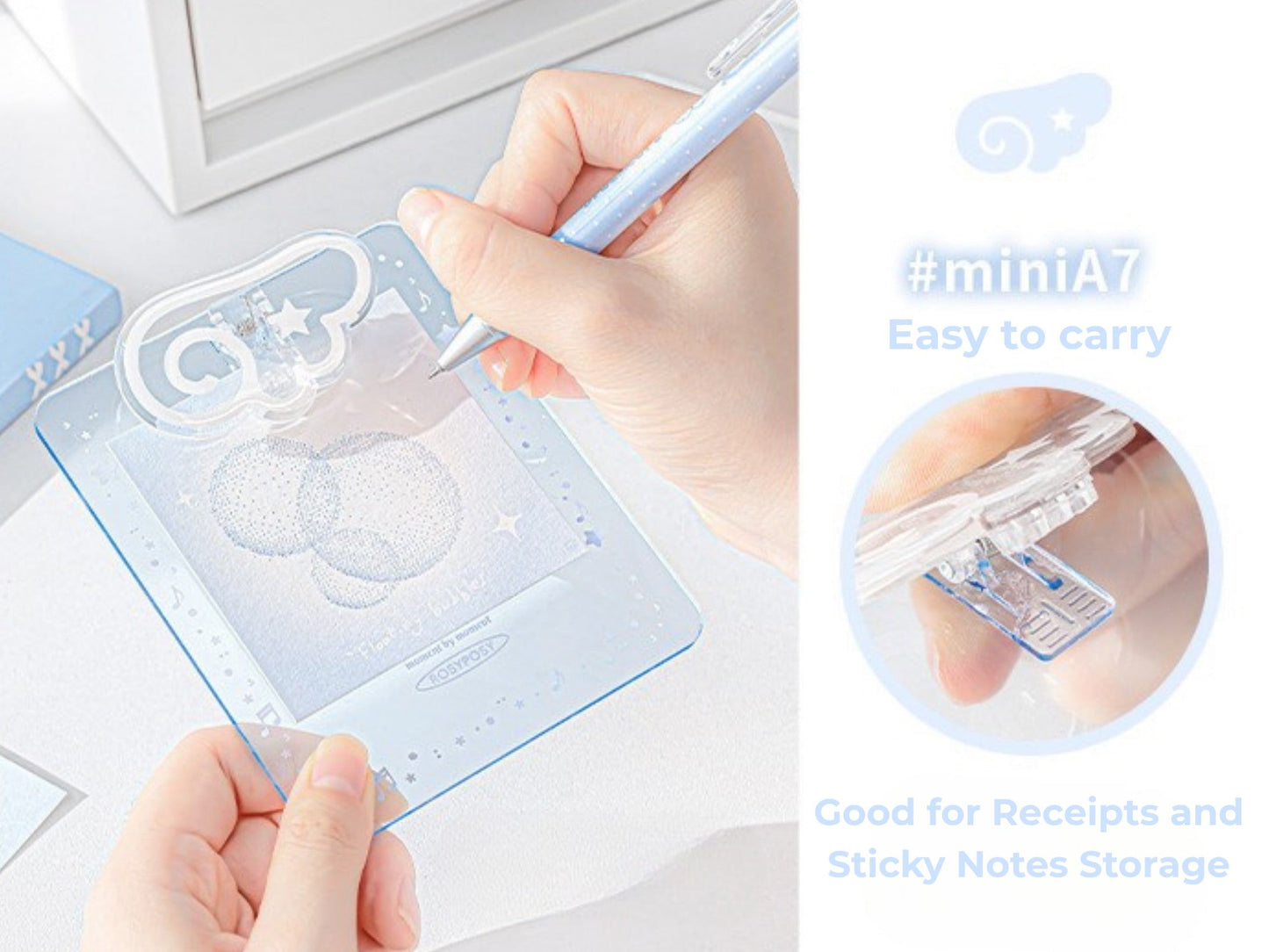 Angel Wings Transparent Acrylic Clipboard in A4 & A7