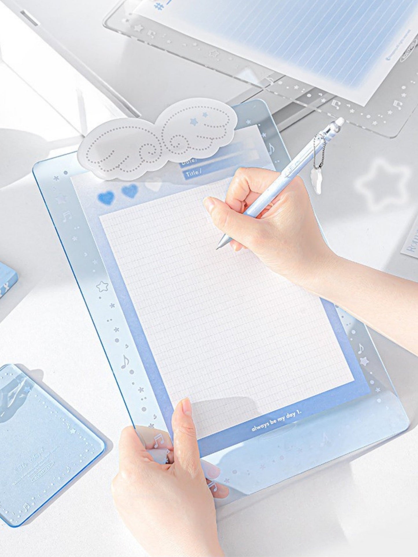 Angel Wings Transparent Acrylic Clipboard in A4 & A7