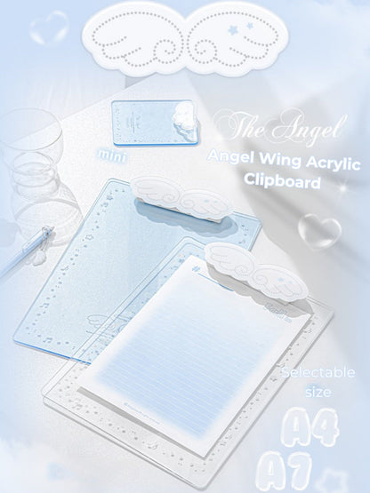 Angel Wings Transparent Acrylic Clipboard in A4 & A7