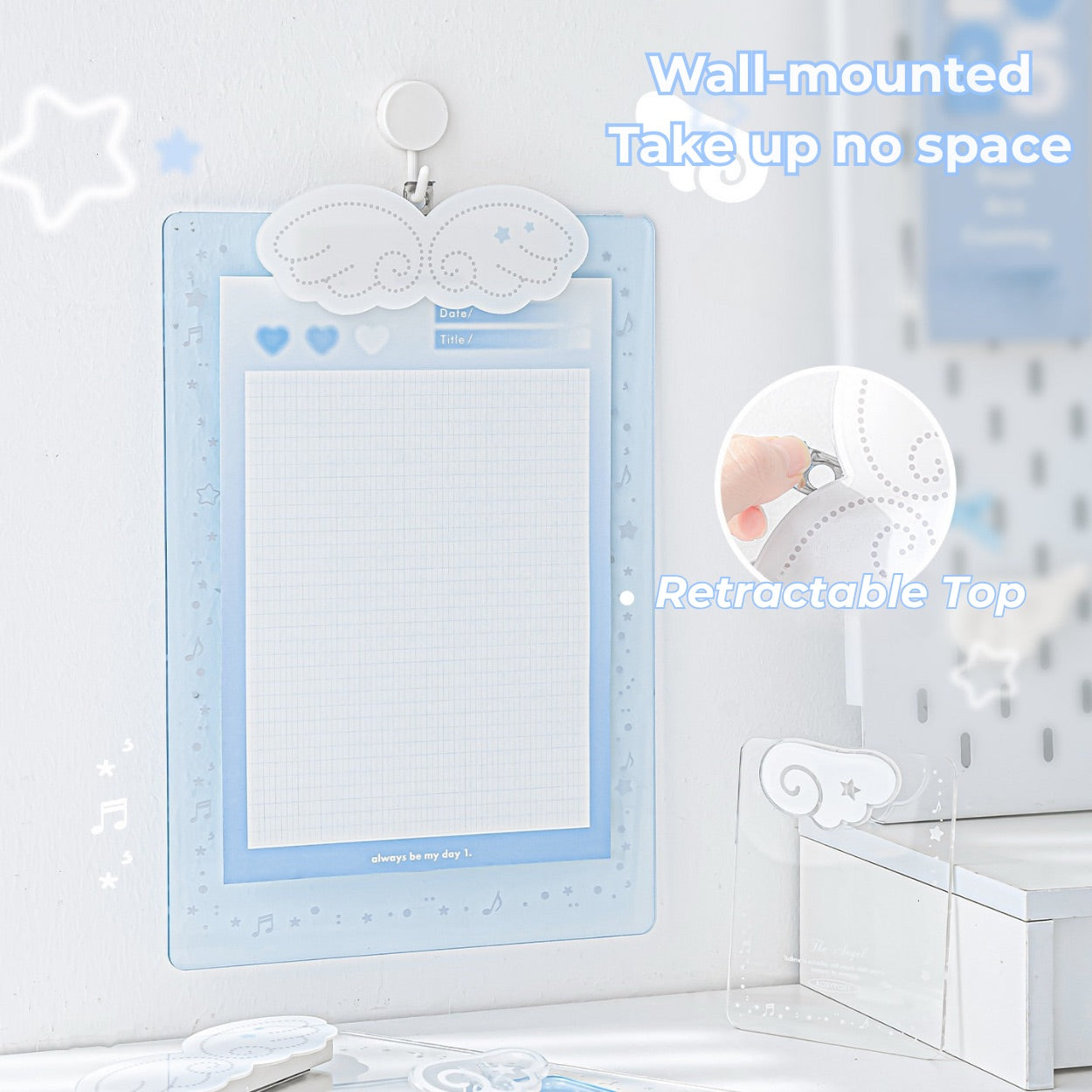 Angel Wings Transparent Acrylic Clipboard in A4 & A7