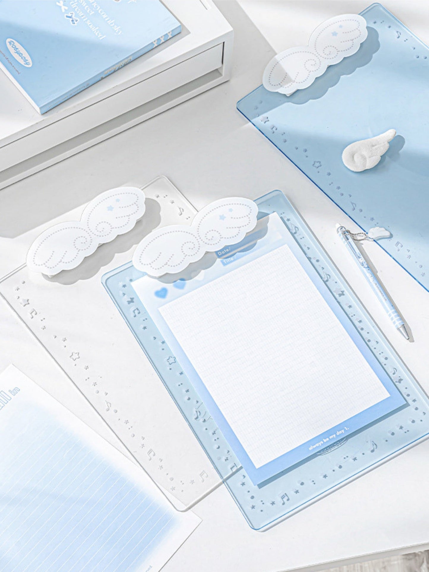 Angel Wings Transparent Acrylic Clipboard in A4 & A7