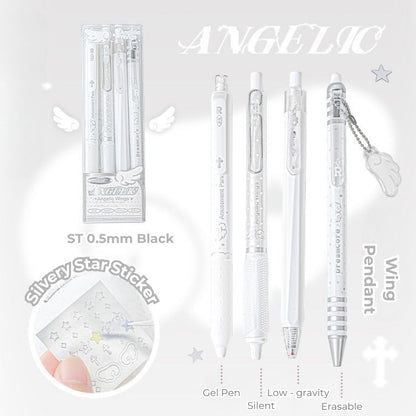 Angelic Shimmer Gel Pens Set – 4 pcs/0.5mm Nib/Black Ink