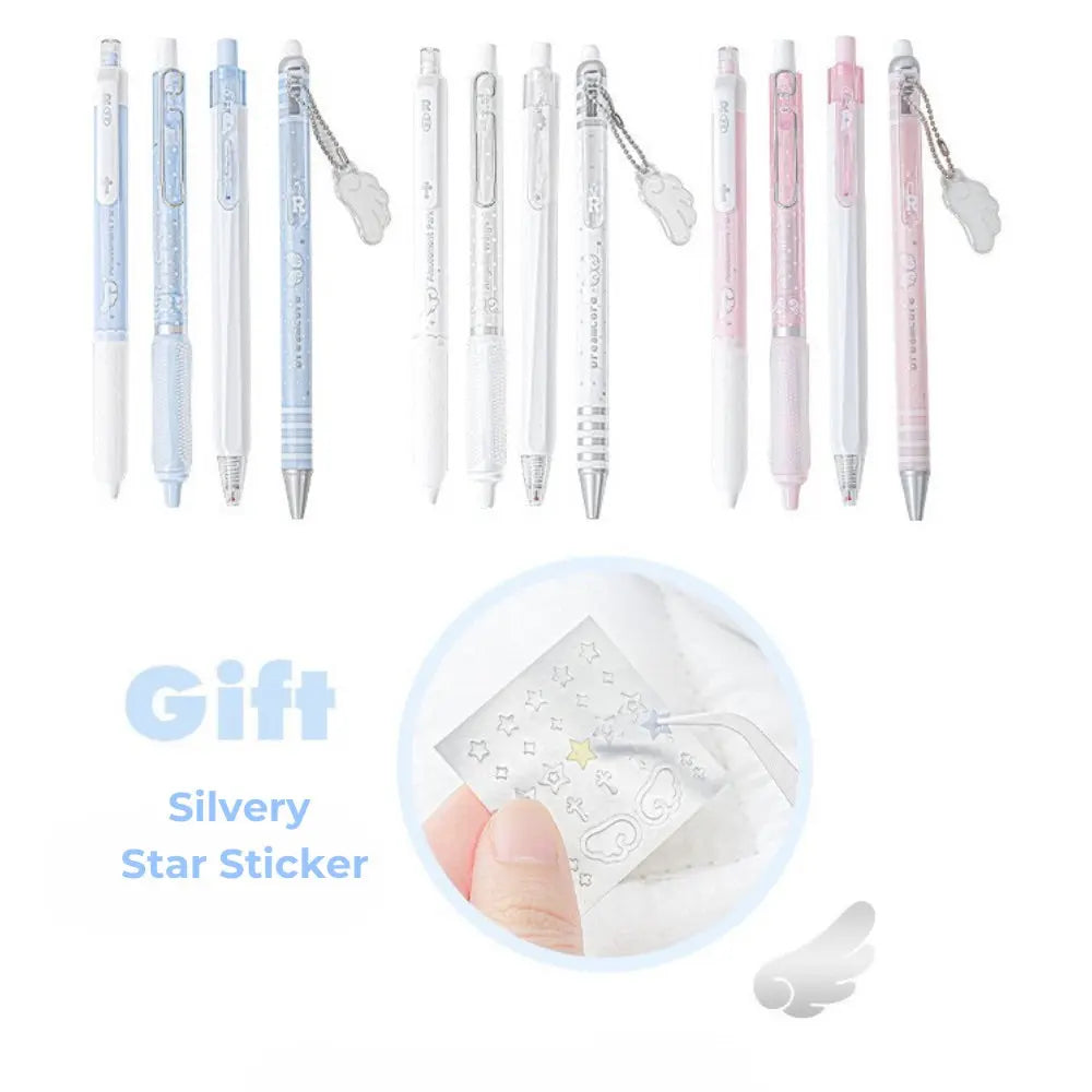 Angelic Shimmer Gel Pens Set – 4 pcs/0.5mm Nib/Black Ink ChicChoi