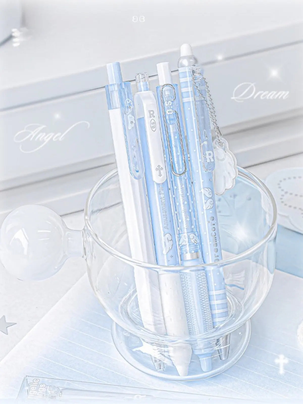 Angelic Shimmer Gel Pens Set – 4 pcs/0.5mm Nib/Black Ink ChicChoi