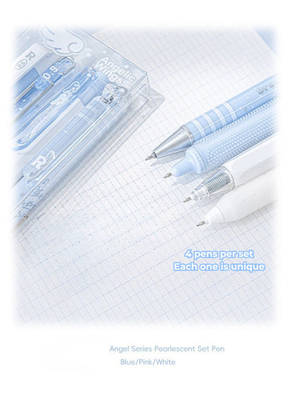Angelic Shimmer Gel Pens Set – 4 pcs/0.5mm Nib/Black Ink