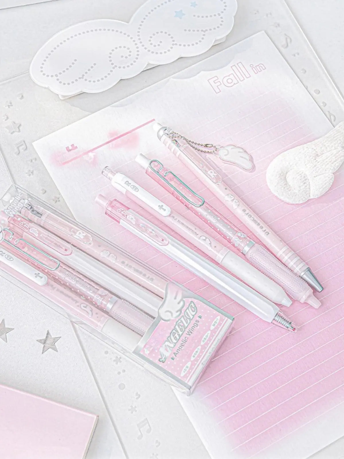 Angelic Shimmer Gel Pens Set – 4 pcs/0.5mm Nib/Black Ink ChicChoi