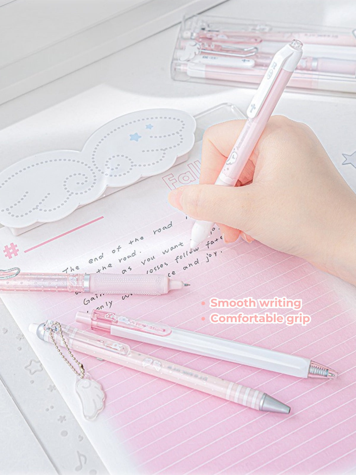 Angelic Shimmer Gel Pens Set – 4 pcs/0.5mm Nib/Black Ink