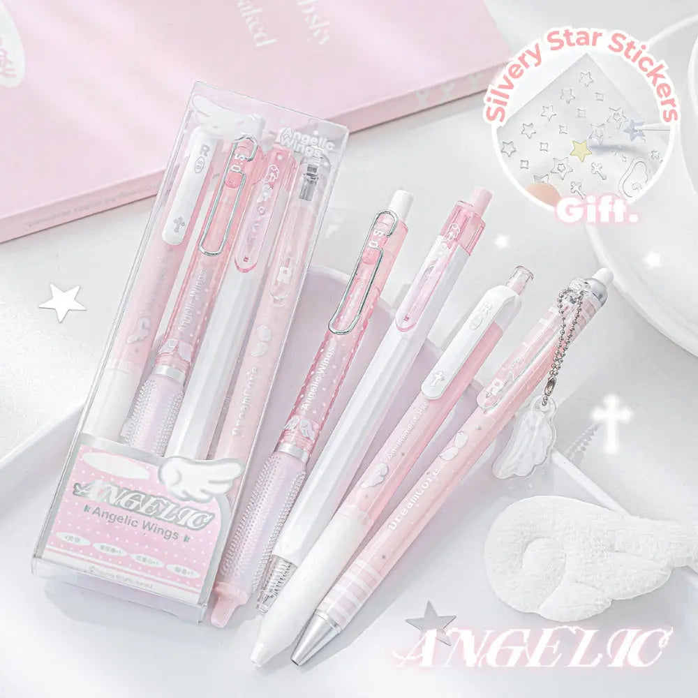 Angelic Shimmer Gel Pens Set – 4 pcs/0.5mm Nib/Black Ink ChicChoi