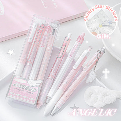 Angelic Shimmer Gel Pens Set – 4 pcs/0.5mm Nib/Black Ink