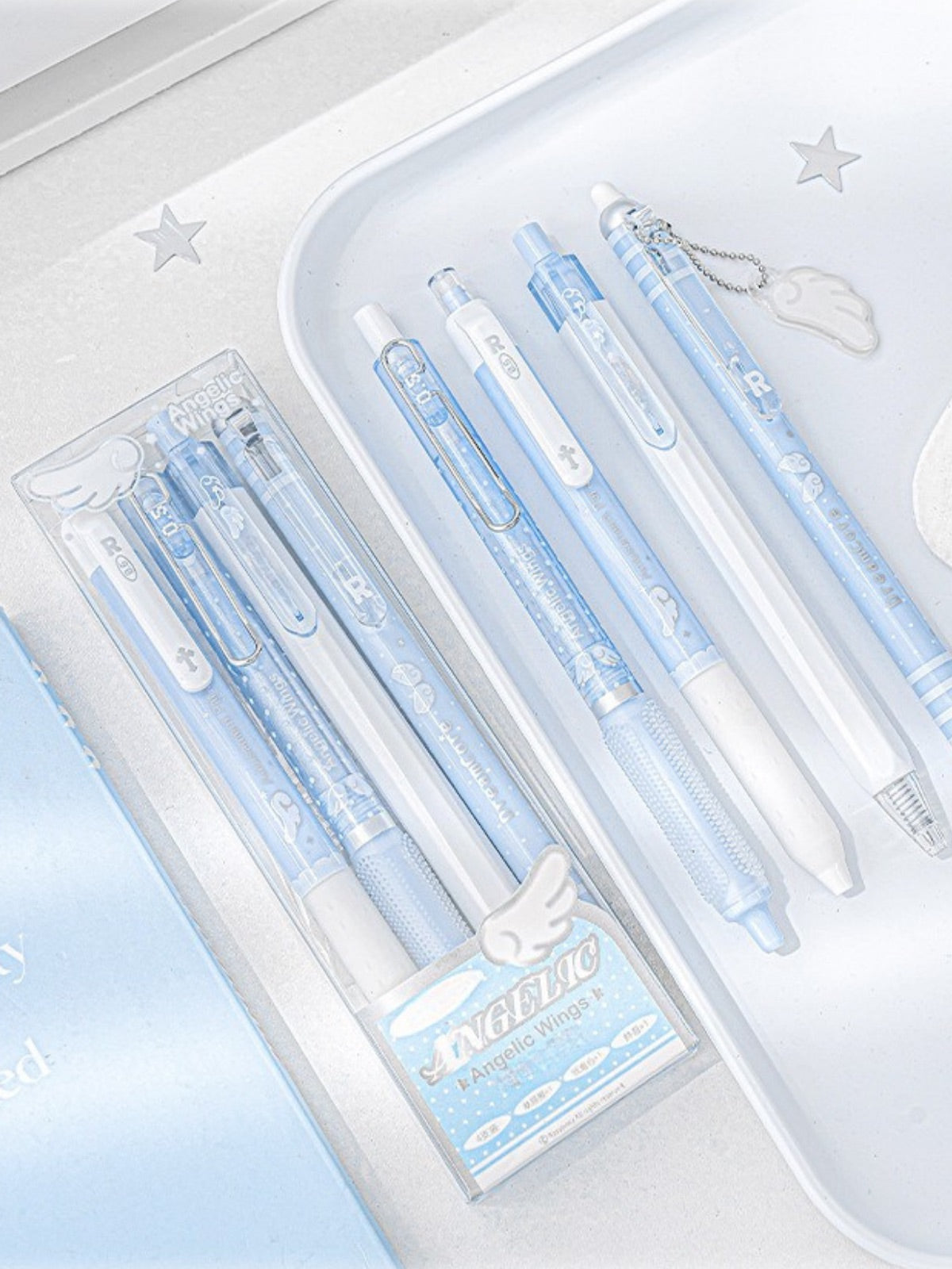 Angelic Shimmer Gel Pens Set – 4 pcs/0.5mm Nib/Black Ink