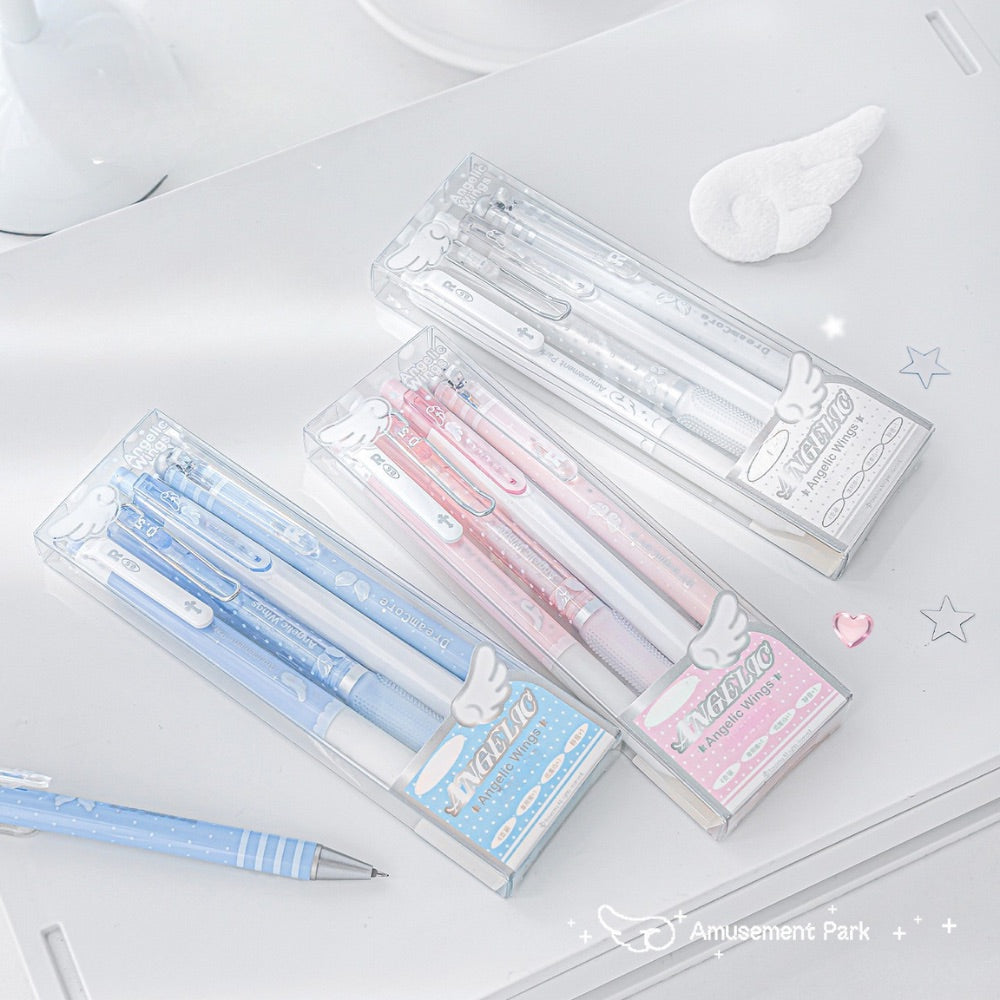 Angelic Shimmer Gel Pens Set – 4 pcs/0.5mm Nib/Black Ink