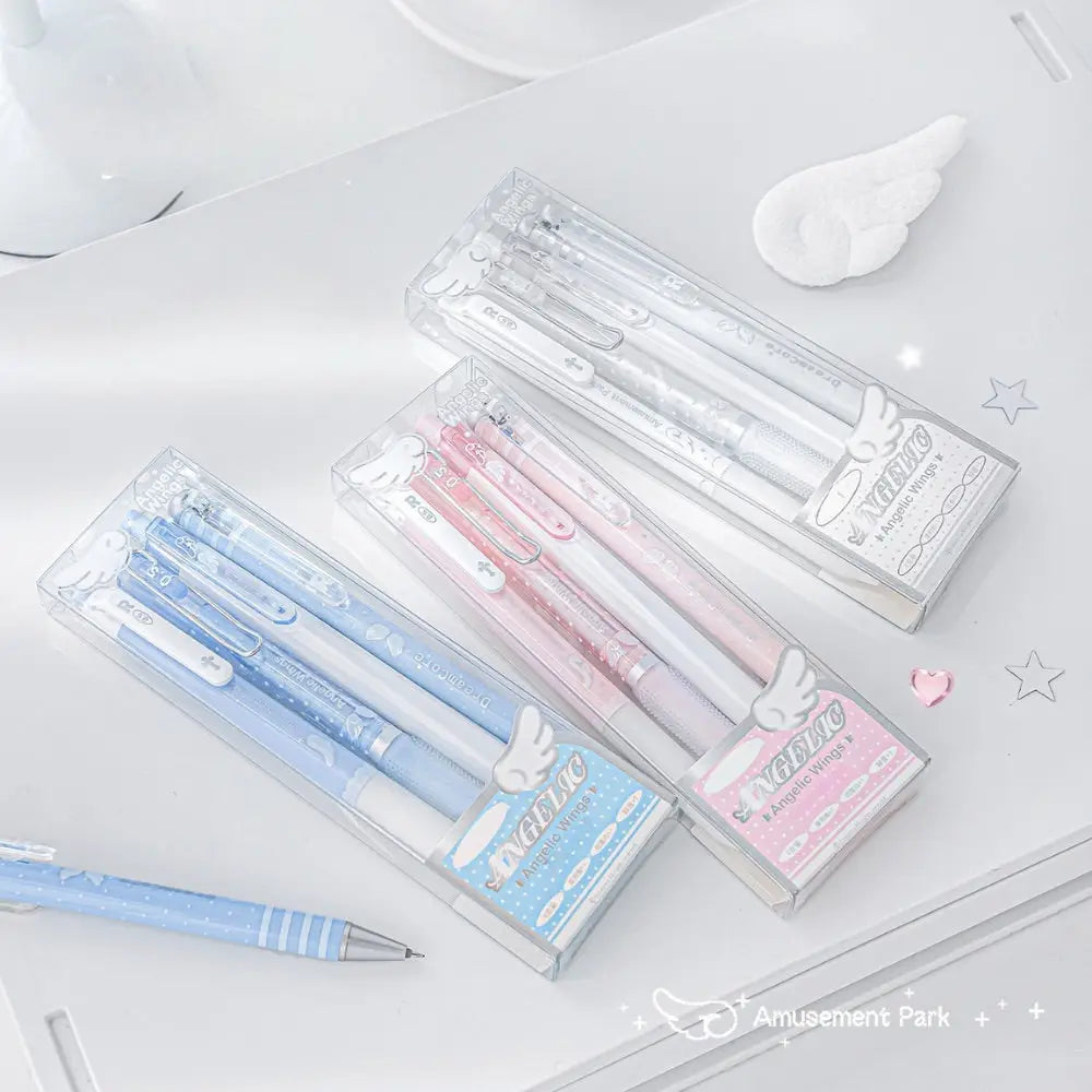 Angelic Shimmer Gel Pens Set – 4 pcs/0.5mm Nib/Black Ink ChicChoi