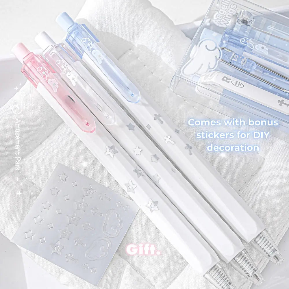 Angelic Shimmer Gel Pens Set – 4 pcs/0.5mm Nib/Black Ink ChicChoi