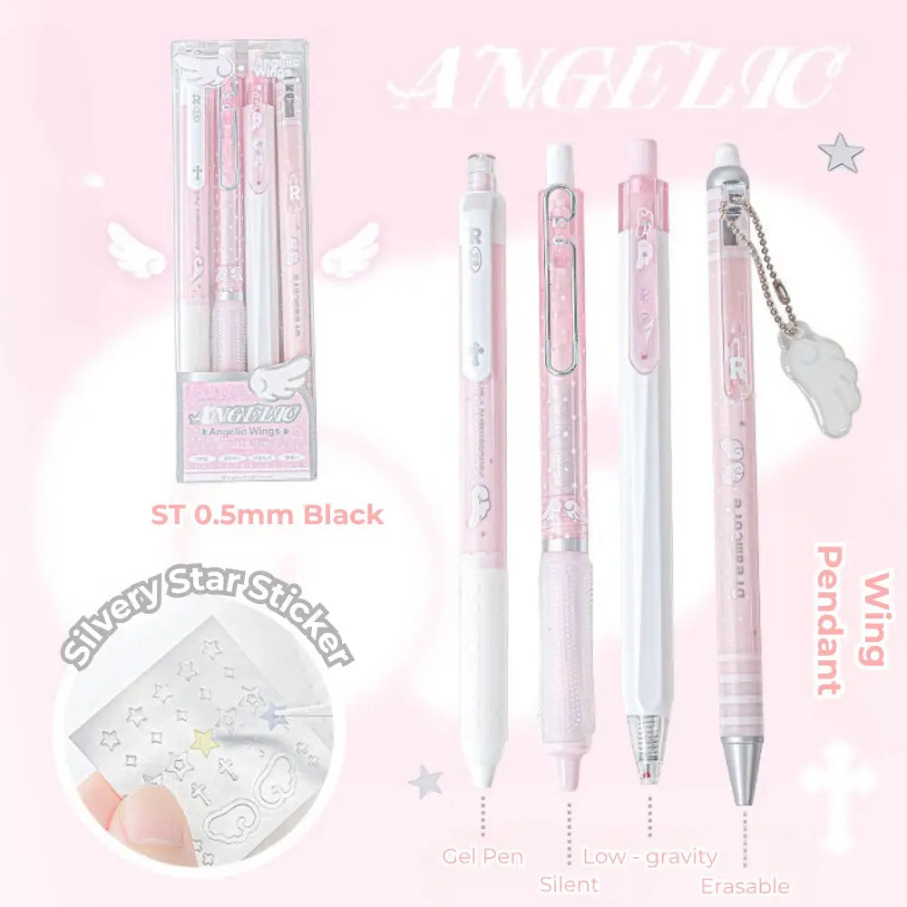 Angelic Shimmer Gel Pens Set – 4 Pens 0.5 mm Ink
