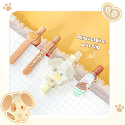 BakeryThemed Pen Set – 8pcs Cute Gel Pens with Stickers & PVC Pouch