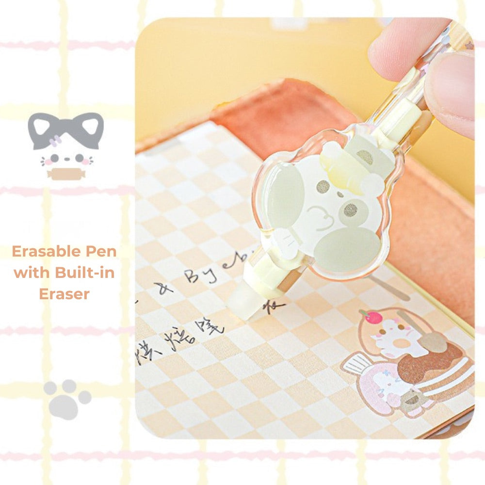 BakeryThemed Pen Set – 8pcs Cute Gel Pens with Stickers & PVC Pouch