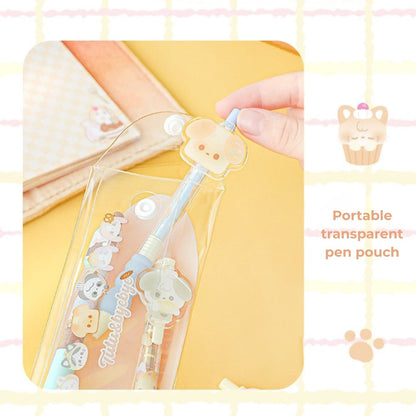BakeryThemed Pen Set – 8pcs Cute Gel Pens with Stickers & PVC Pouch