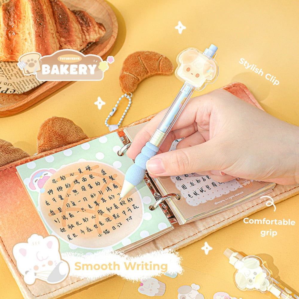 BakeryThemed Pen Set – 8pcs Cute Gel Pens with Stickers & PVC Pouch