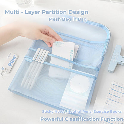 Classify A4 Mesh Multi-Compartment File Bag