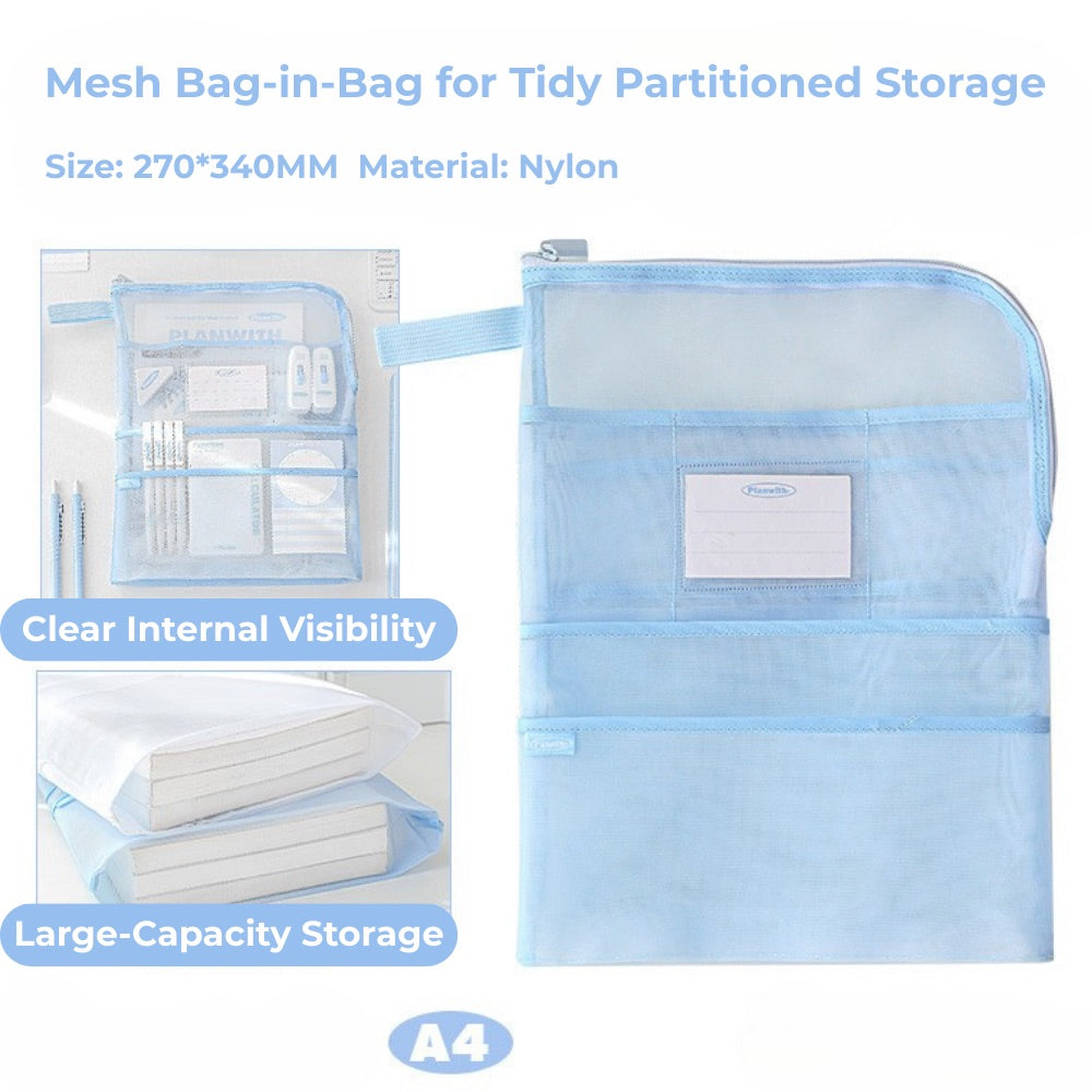 Classify A4 Mesh Multi-Compartment File Bag