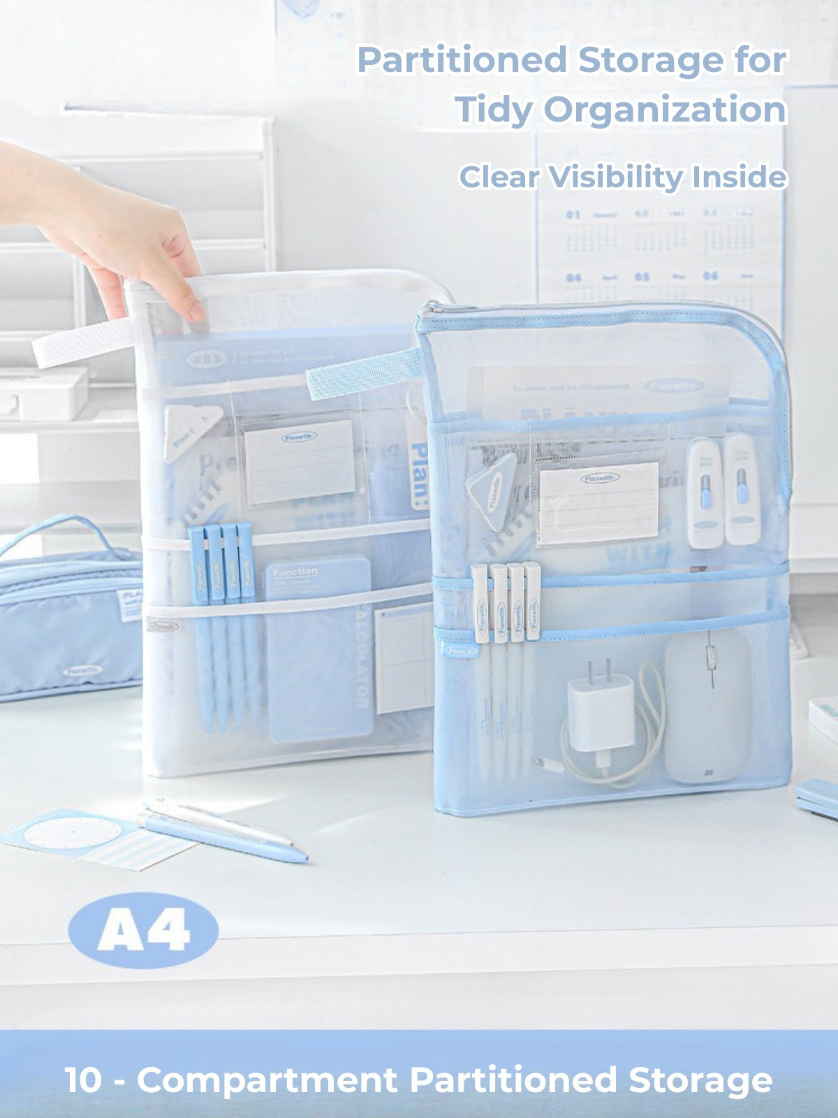 Classify A4 Mesh Multi-Compartment File Bag